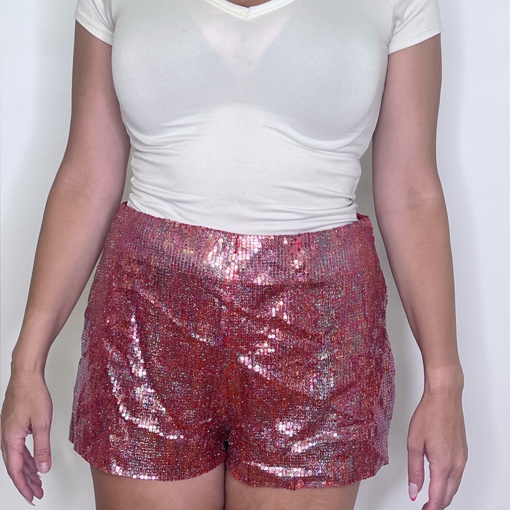 Planet blue sequin shorts size large
